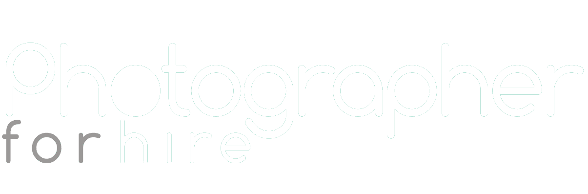 Photographer for hire logo white