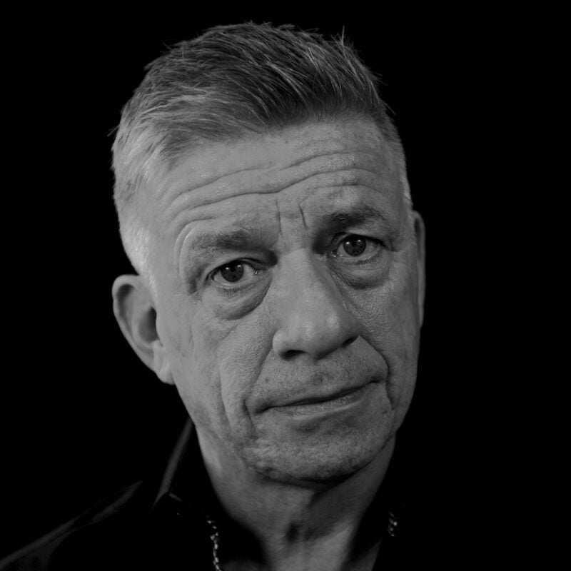 black and white portrait of a man